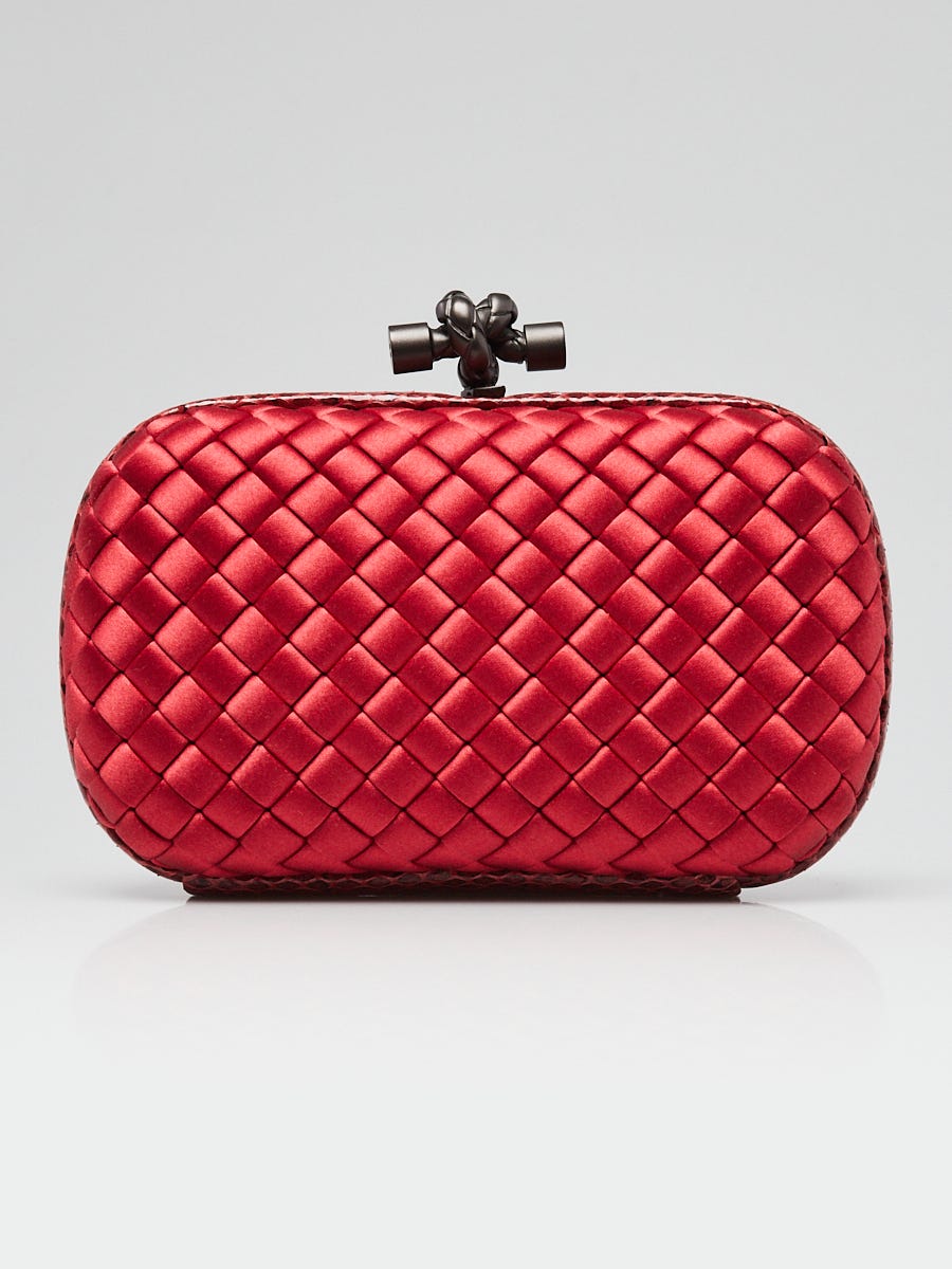 Bottega veneta intrecciato discount satin knot clutch