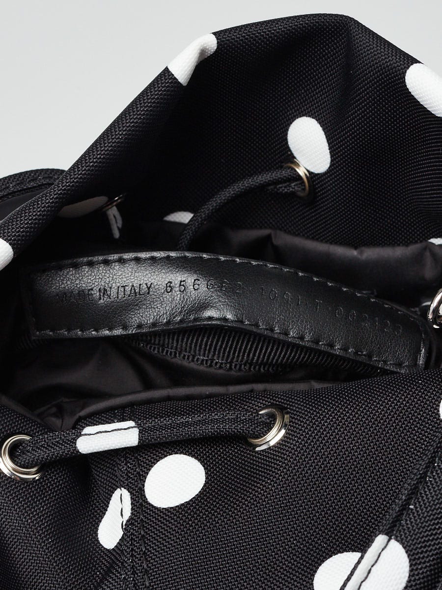 Balenciaga Black/White Nylon Dots Wheel XS Bucket Bag - Yoogi's Closet