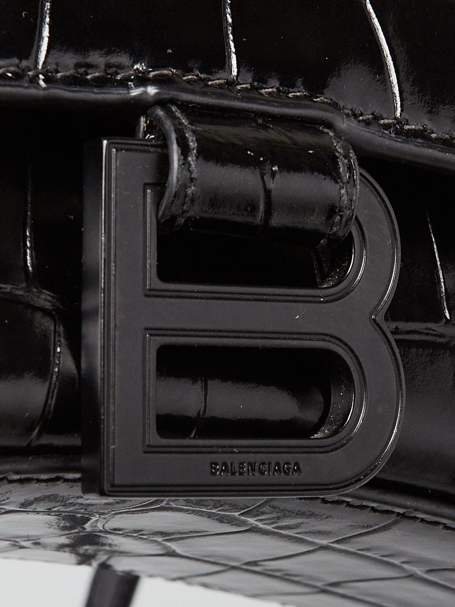 Balenciaga Print Hourglass Top Handle Bag XS Beige/Black