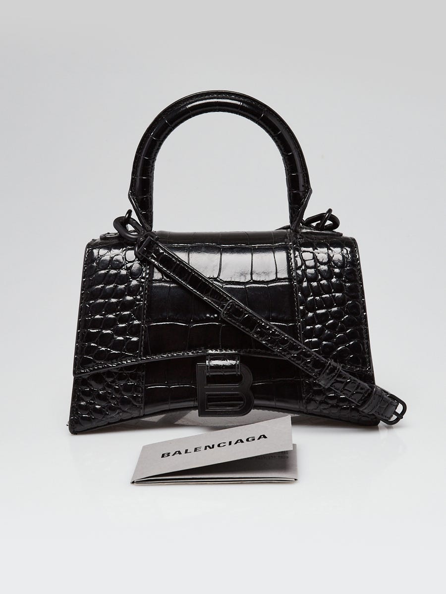 Hourglass leather handbag Balenciaga Black in Leather - 31571697