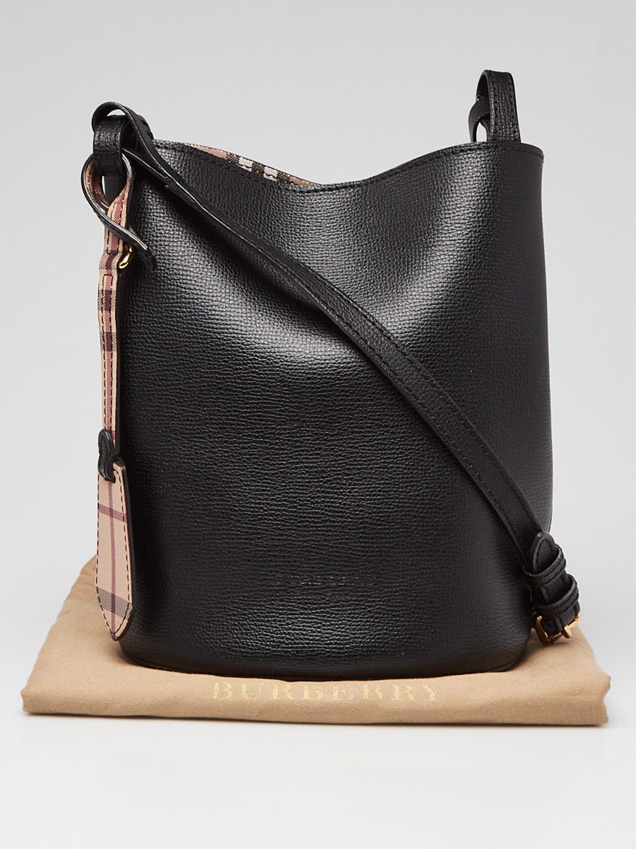 Burberry small lorne leather bucket bag discount