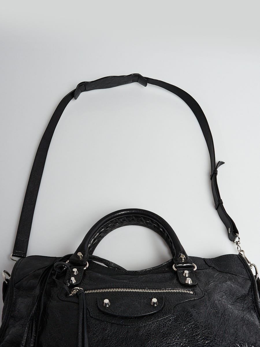 Balenciaga Black Lambskin Leather Motorcycle City Bag | Yoogi's Closet