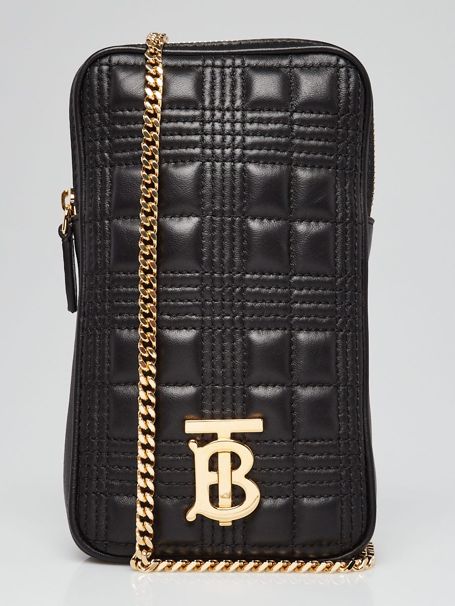 【関税込み】Burberry ブラック ミディアム Lola バッグ Burberry Black Quilted Lambskin Leather Mini Lola Vertical