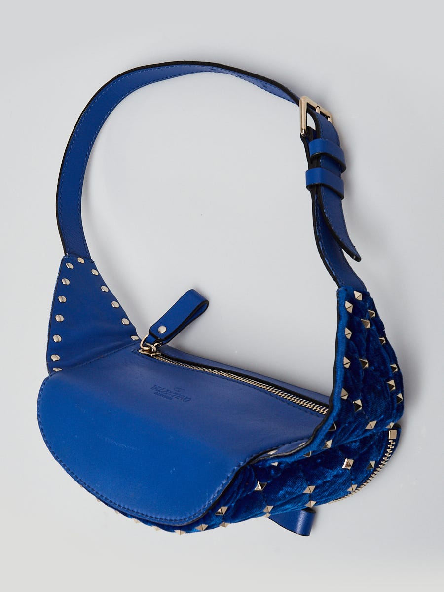 Valentino blue top velvet bag