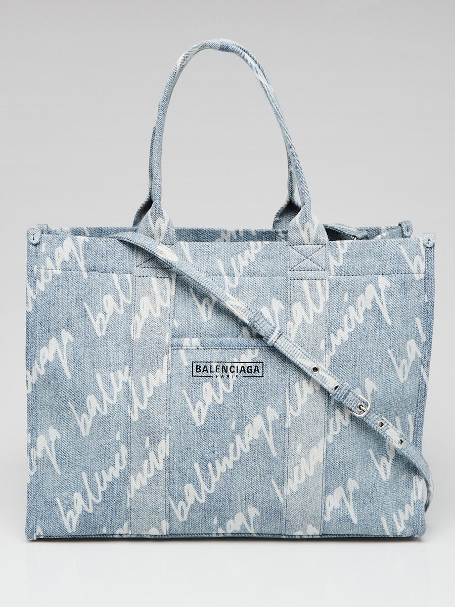 Balenciaga Scribble Printed Denim Hardware S Tote Bag Yoogi s Closet