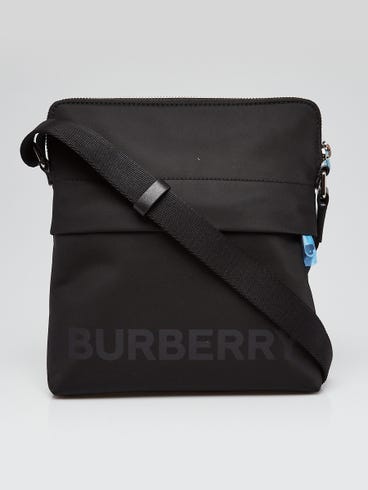 Burberry Black Nylon Logo Print Small Shoulder Bag