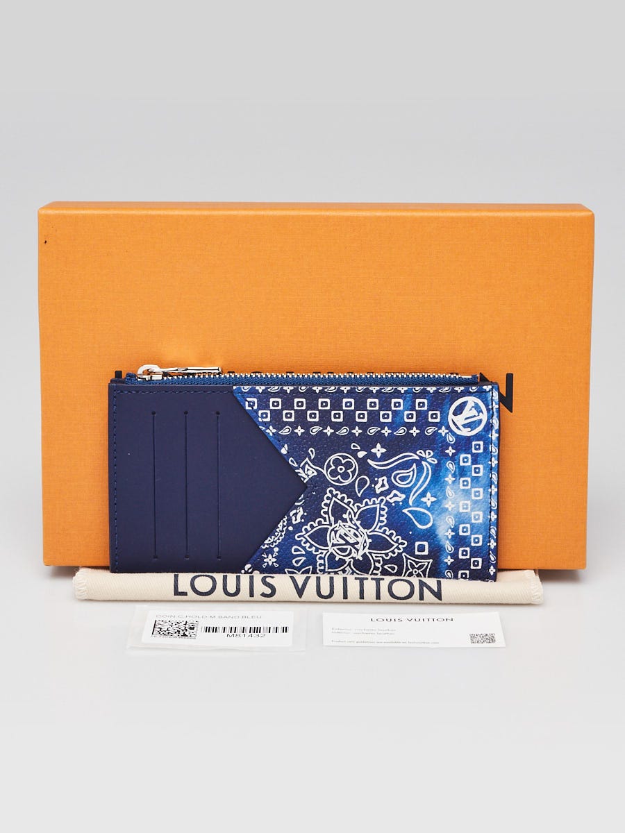 Louis Vuitton Blue Bandana Print Leather Coin Card Holder