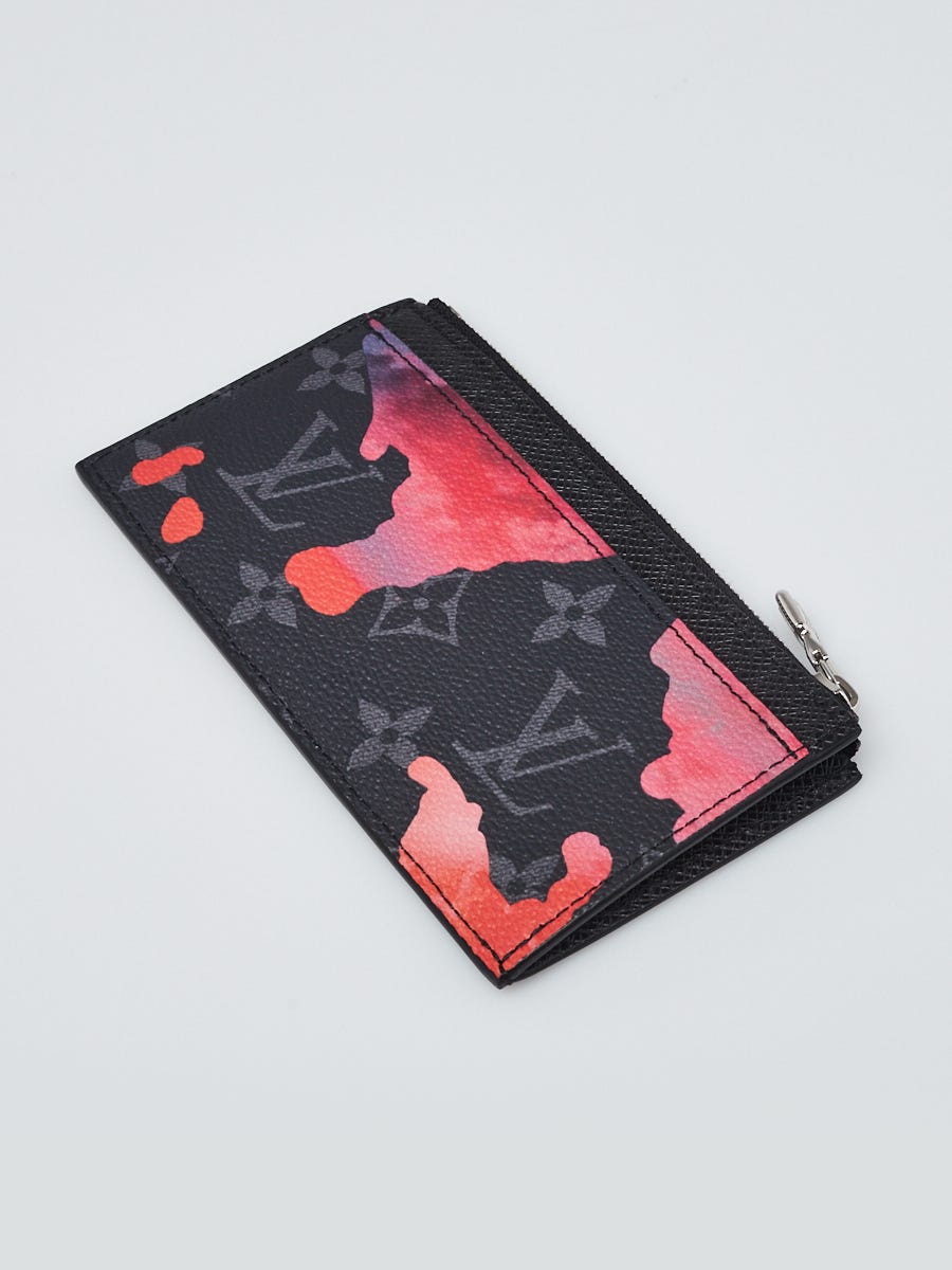Louis Vuitton Monogram Eclipse Sunset Canvas Coin Card Holder Wallet