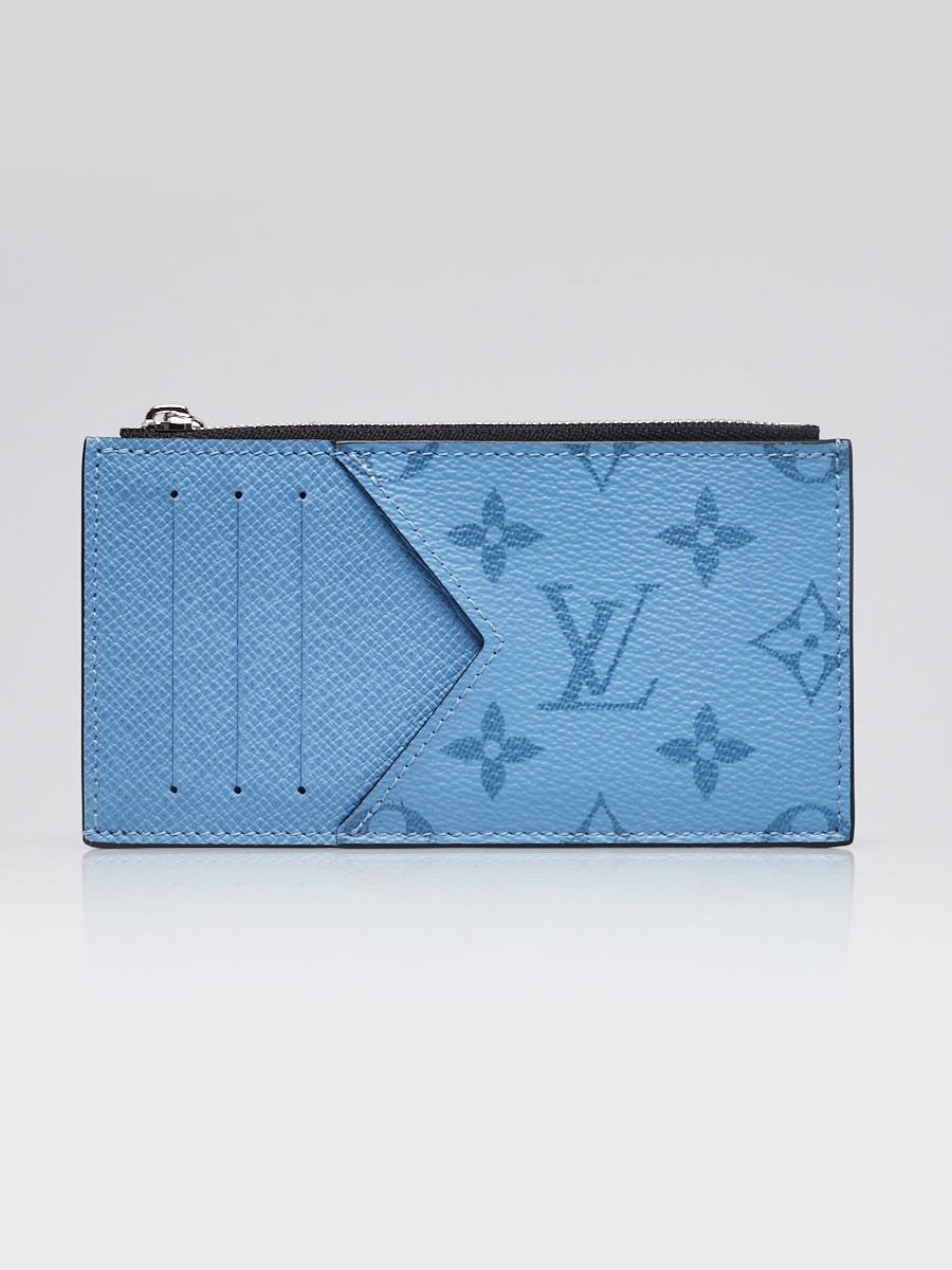 LOUIS VUITTON CARD HOLDER REVIEW  LV coin card holder Cobalt Taiga Leather  & Pacific Monogram 