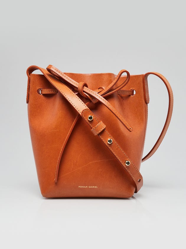 Mansur Gavriel Cammello/Rosa Vegetable Leather Mini Mini Bucket Bag