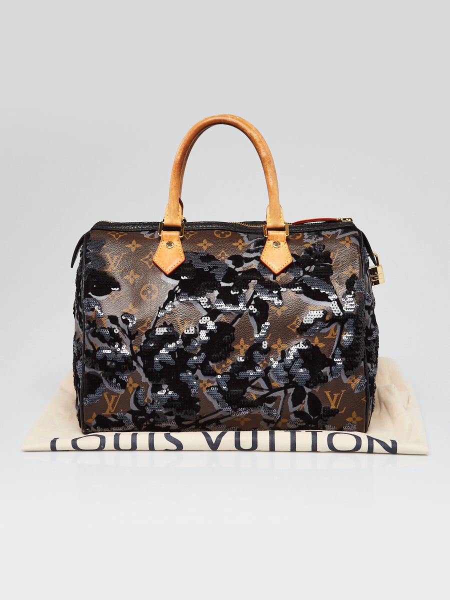 Louis Vuitton Speedy Handbag Limited Edition Monogram Roses 30 Brown, Print