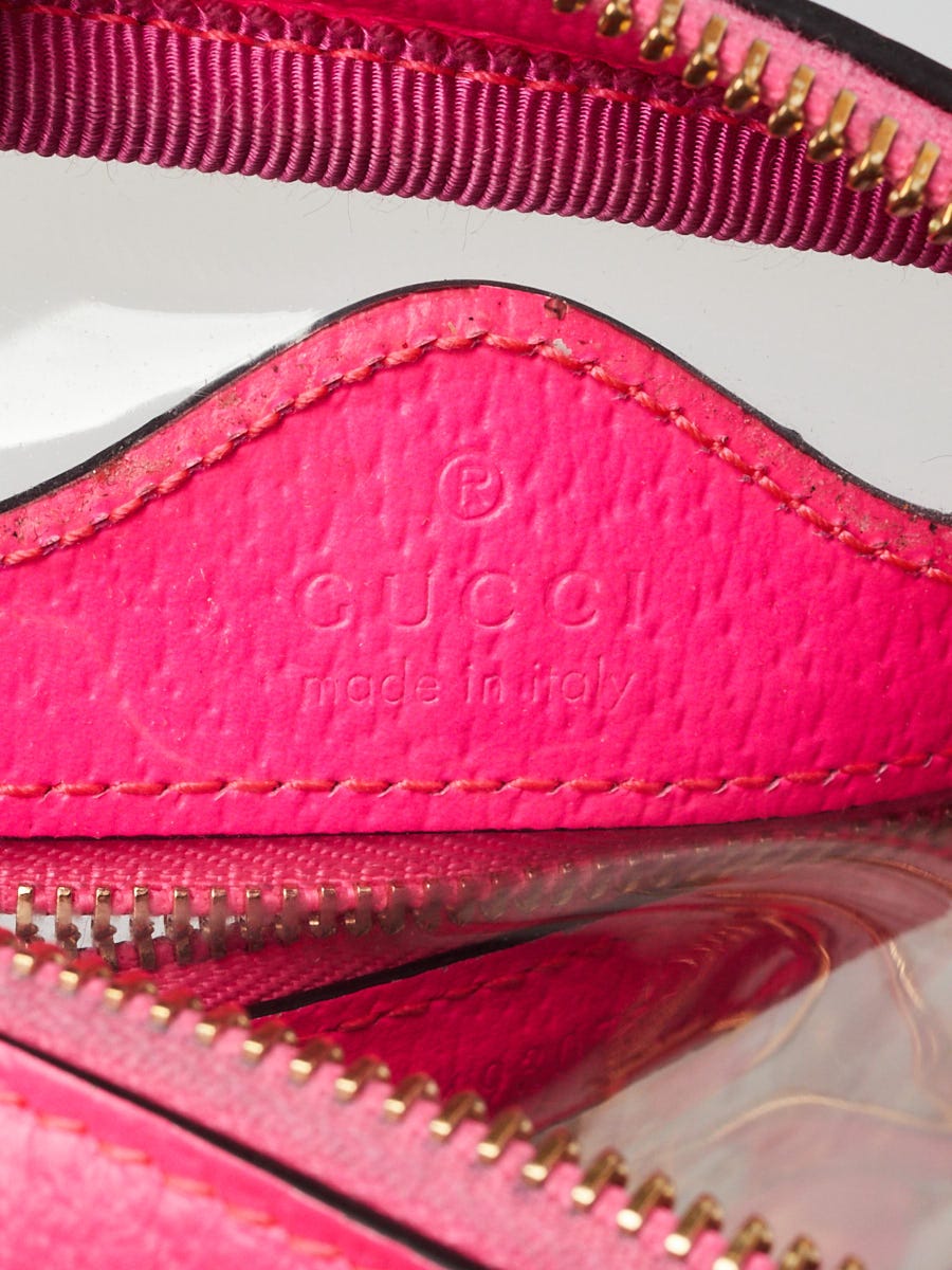 Gucci Pink Leather Clear PVC Mini Ophidia Crossbody Bag Gucci Pink Leather Clear PVC Mini Ophidia Crossbody Bag