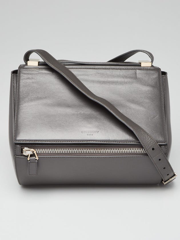 Givenchy Grey Grained Leather Pandora Box Medium Shoulder Bag