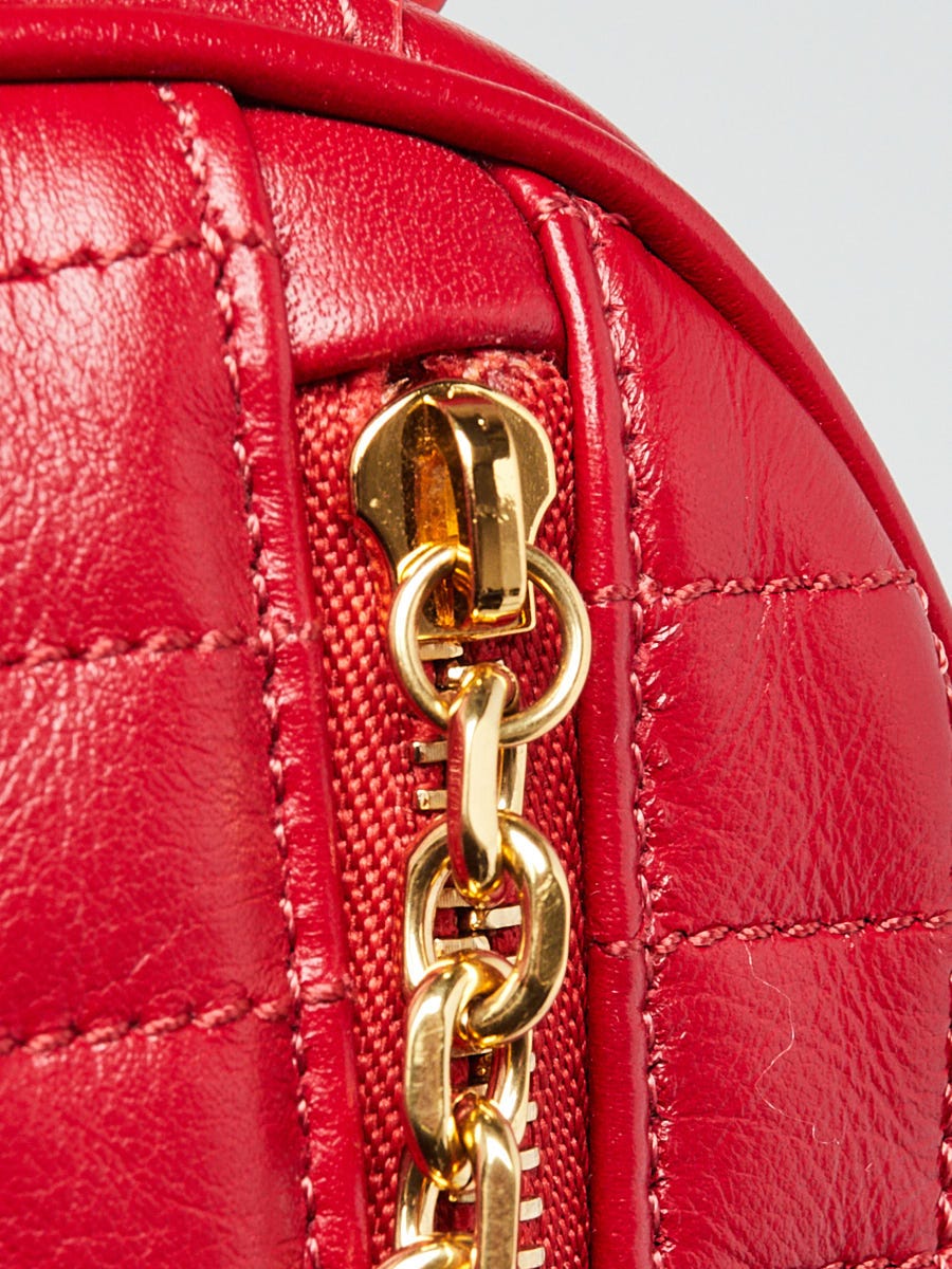 Celine Red Quilted Calfskin Leather C Charm Small Camera Bag - Yoogi'S  Closet