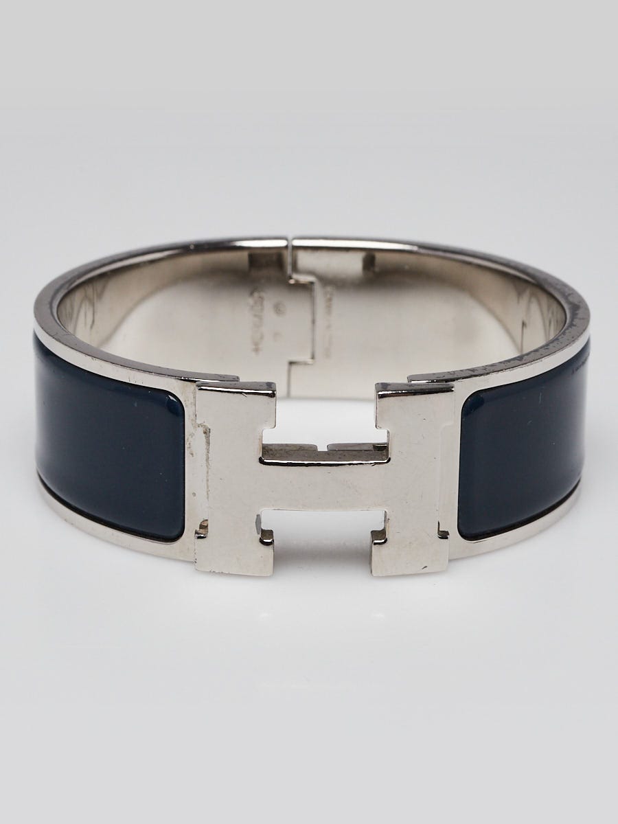 Hermes Bracelet Narrow Clic Clac H Enamel PM White in Metal with Silver-Tone  - US