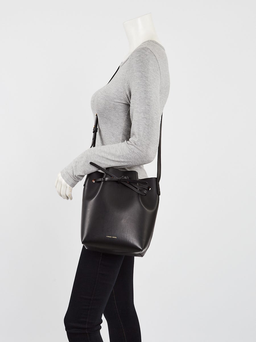 Mansur Gavriel Black/Ballerina Leather Mini Bucket Bag