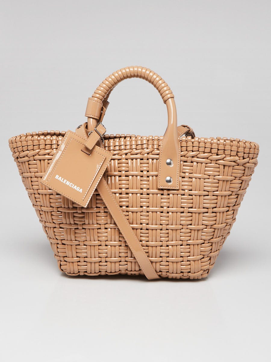 Balenciaga Beige Woven Plastic Bistro XS Tote Bag Yoogi s Closet