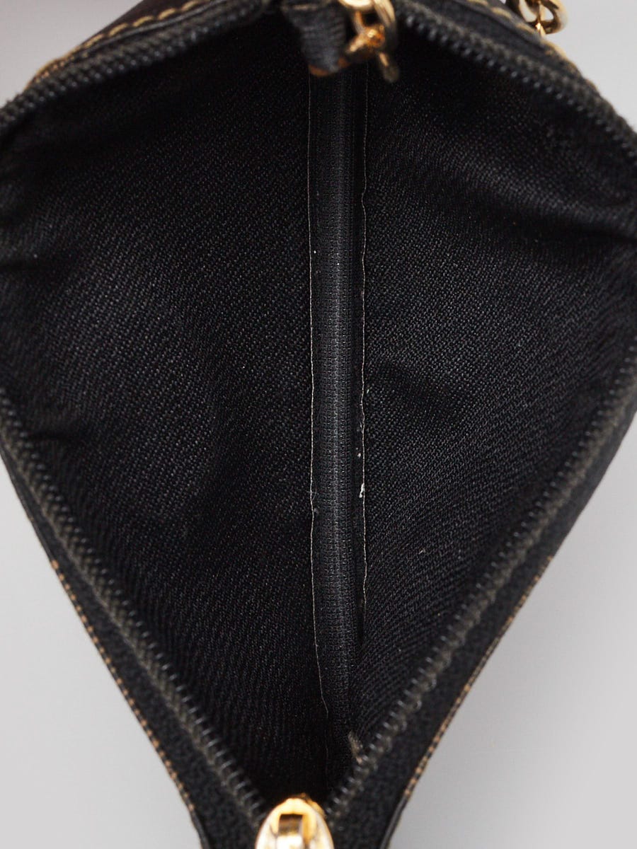 Fendi Brown/Black Striped Coated Canvas Key Case Pouch | Yoogi's