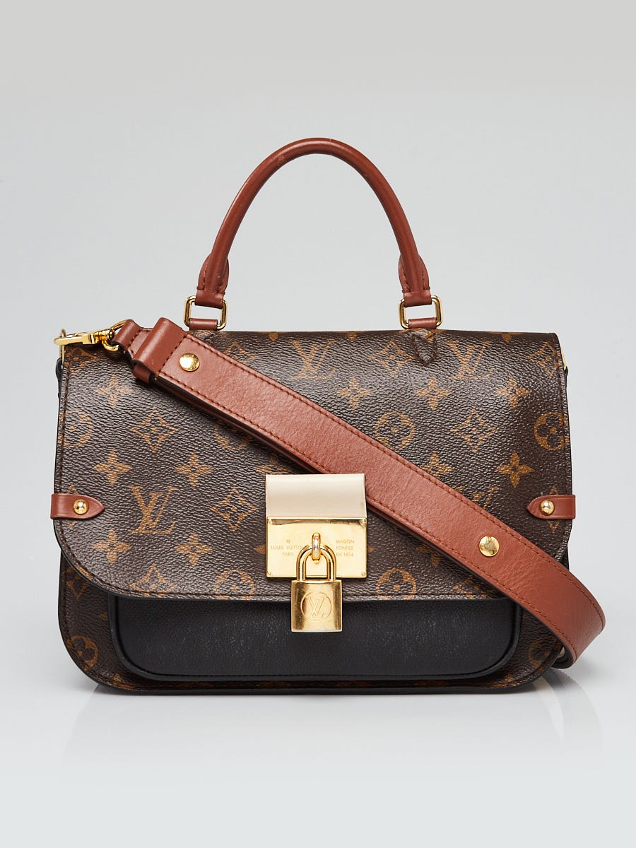 Louis Vuitton Brown Monogram Coated Canvas And Black Grained