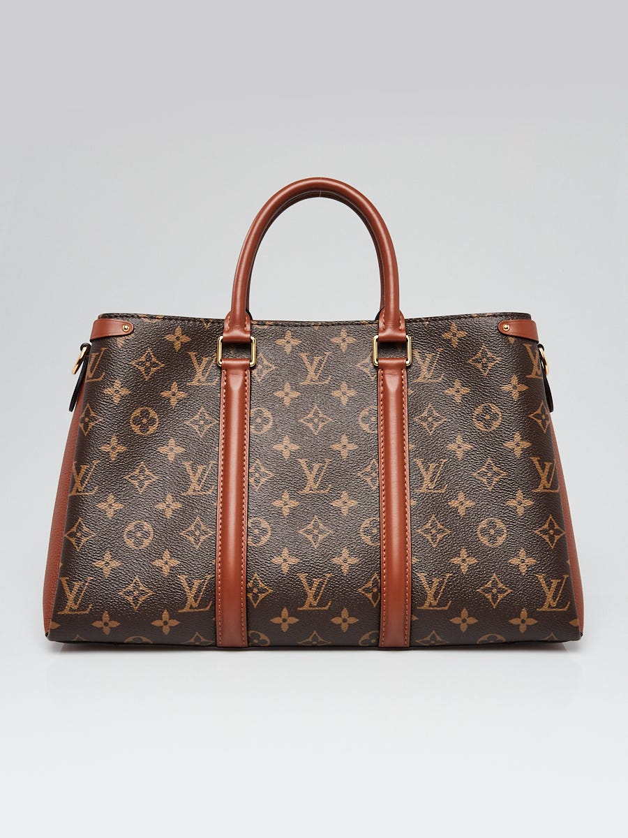 Louis Vuitton Monogram Canvas Caramel Leather Soufflot mm Bag w/o Strap