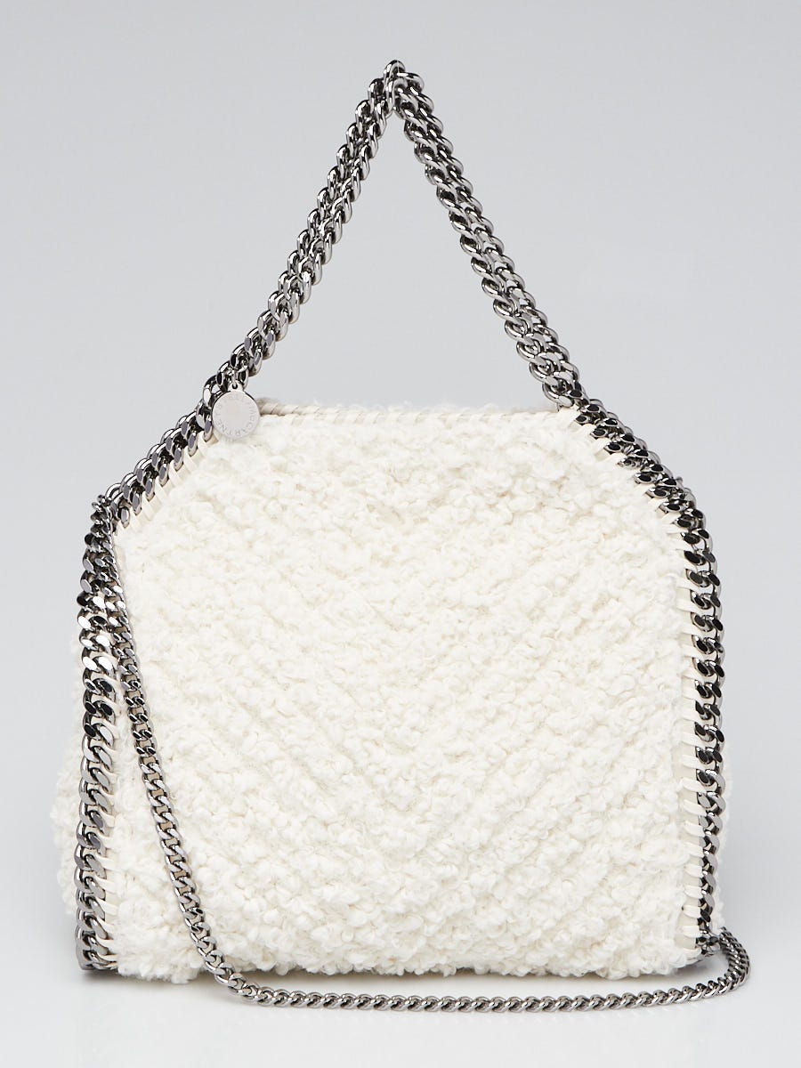 Stella McCartney Ivory Faux Fur Mini Falabella Bag Yoogi s Closet