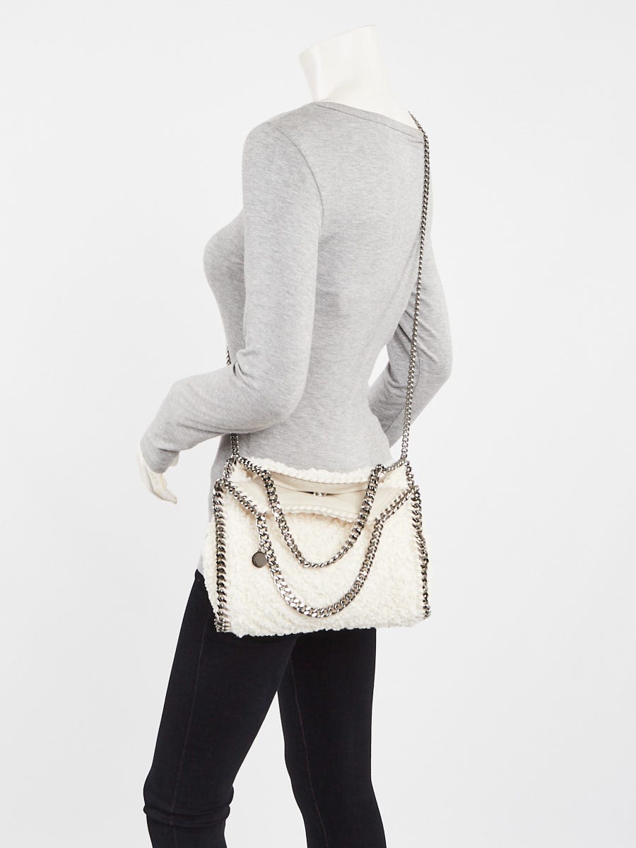 Stella McCartney ショルダーバッグ ホワイト ファー Women Magnolia white Logo Double Top Handle Crossbody Bag | Stella