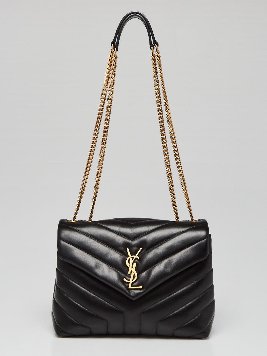 Used Saint Laurent LouLou Small Black Leather Bag