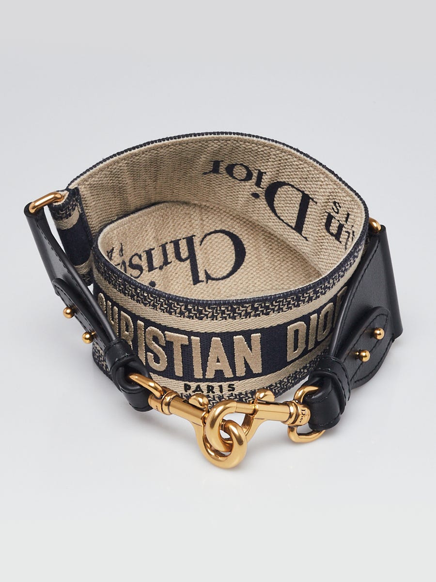 Christian Dior Blue Dior Embroidered Canvas Shoulder Strap