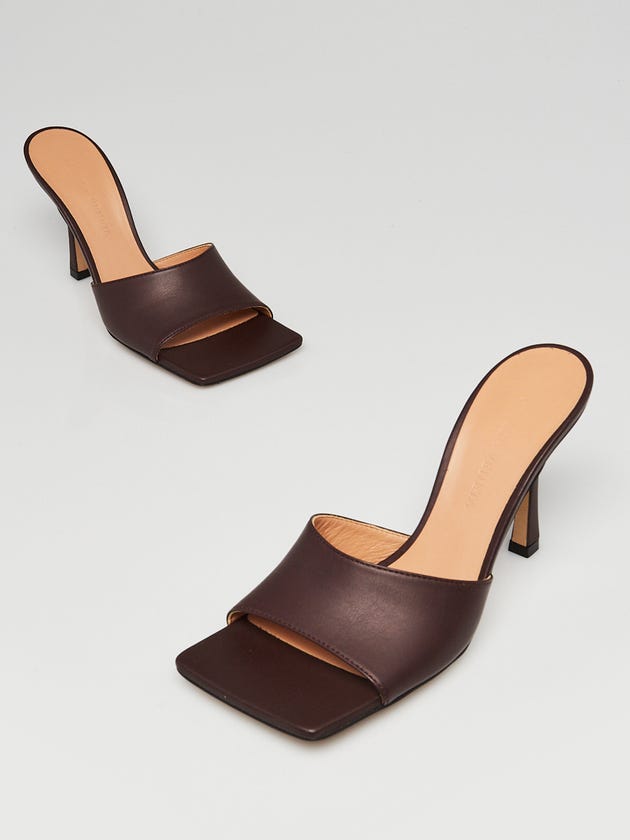 Bottega Veneta Brown Leather Lido Slide Sandals Size 4.5/35