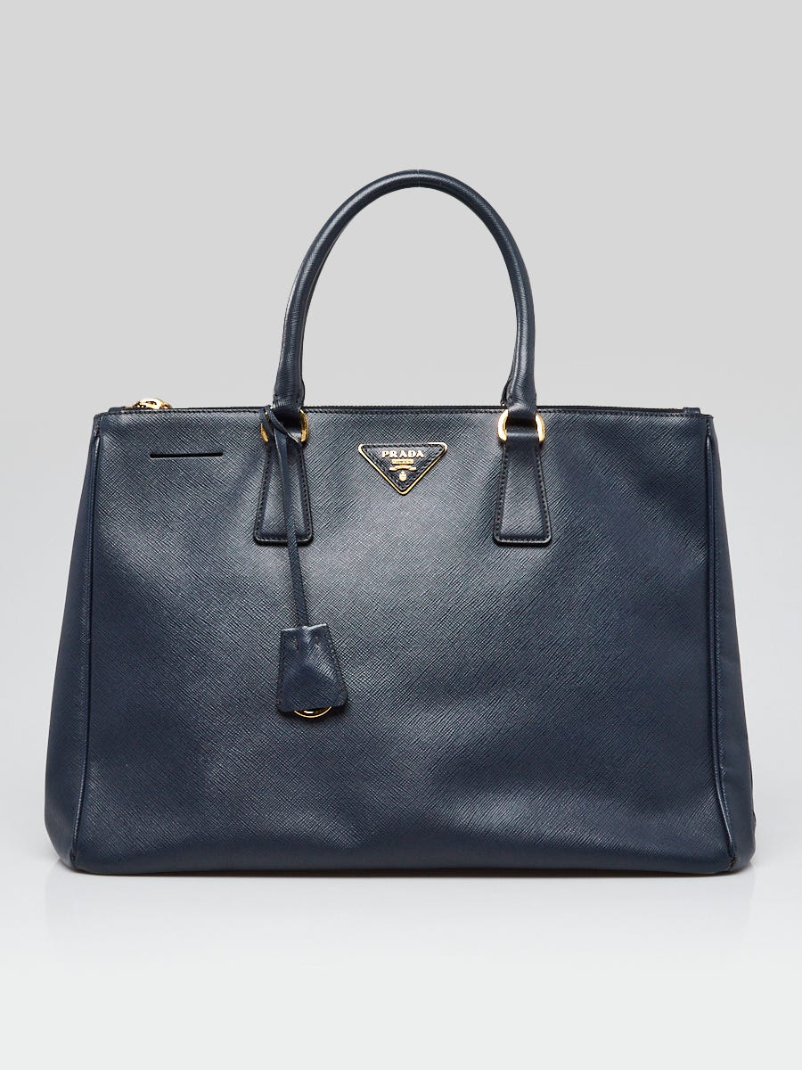 Prada Baltico Saffiano Lux Leather Double Zip Large Tote Bag