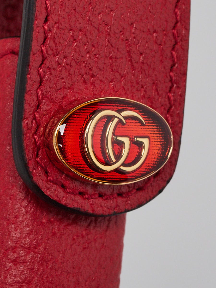 GUCCI Porte Rouges Leather single Lipstick Holder Red 615998