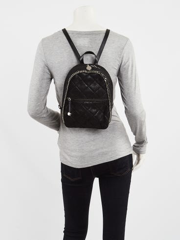falabella quilted metallic mini backpack Stella McCartney White Labellov Inspired by equestrian blankets Stella McCartney Suede Backpack -