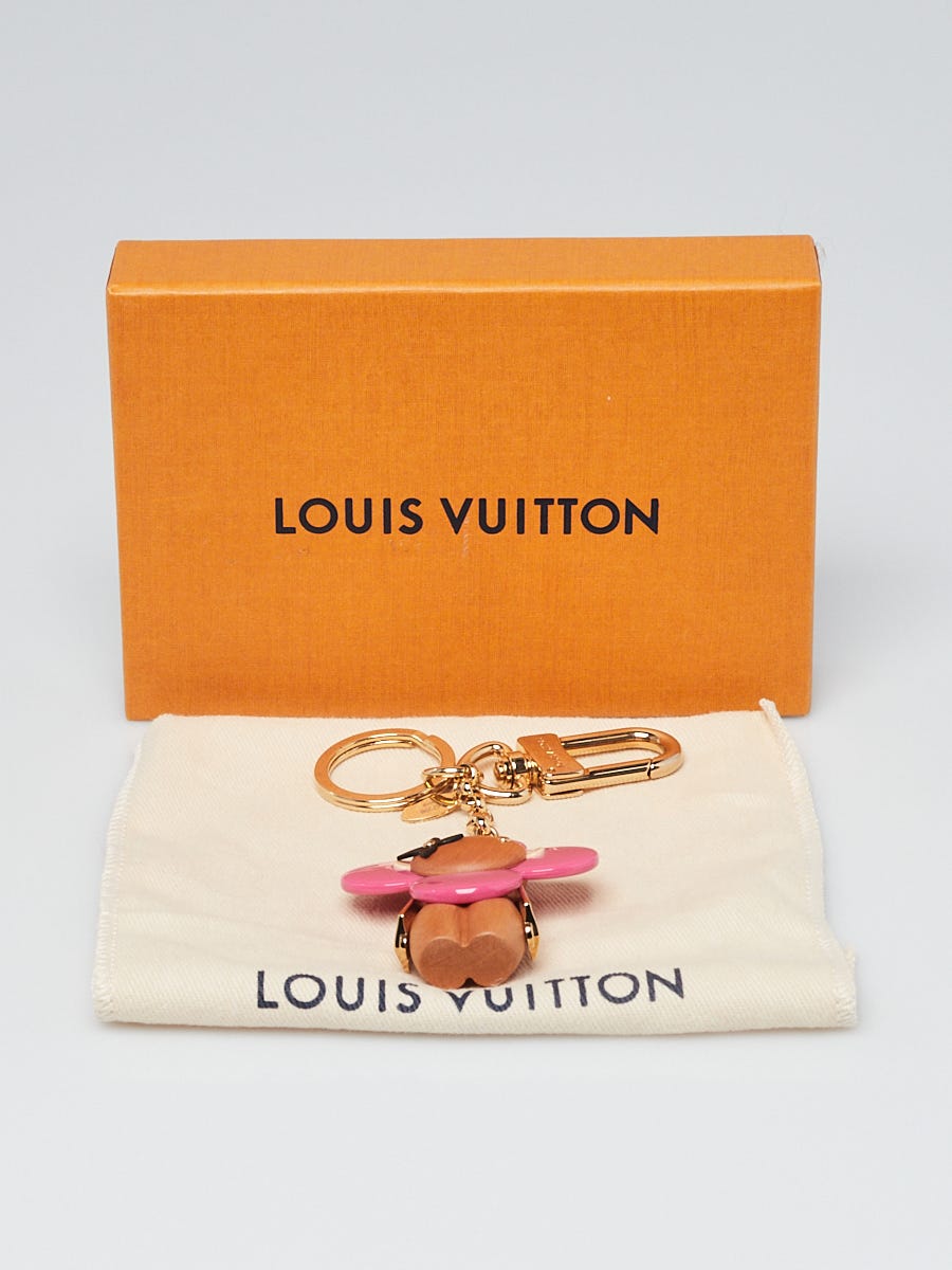 LOUIS VUITTON Resin Wood Vivienne Explorer Bag Charm Key Holder Rose Pink  1085068