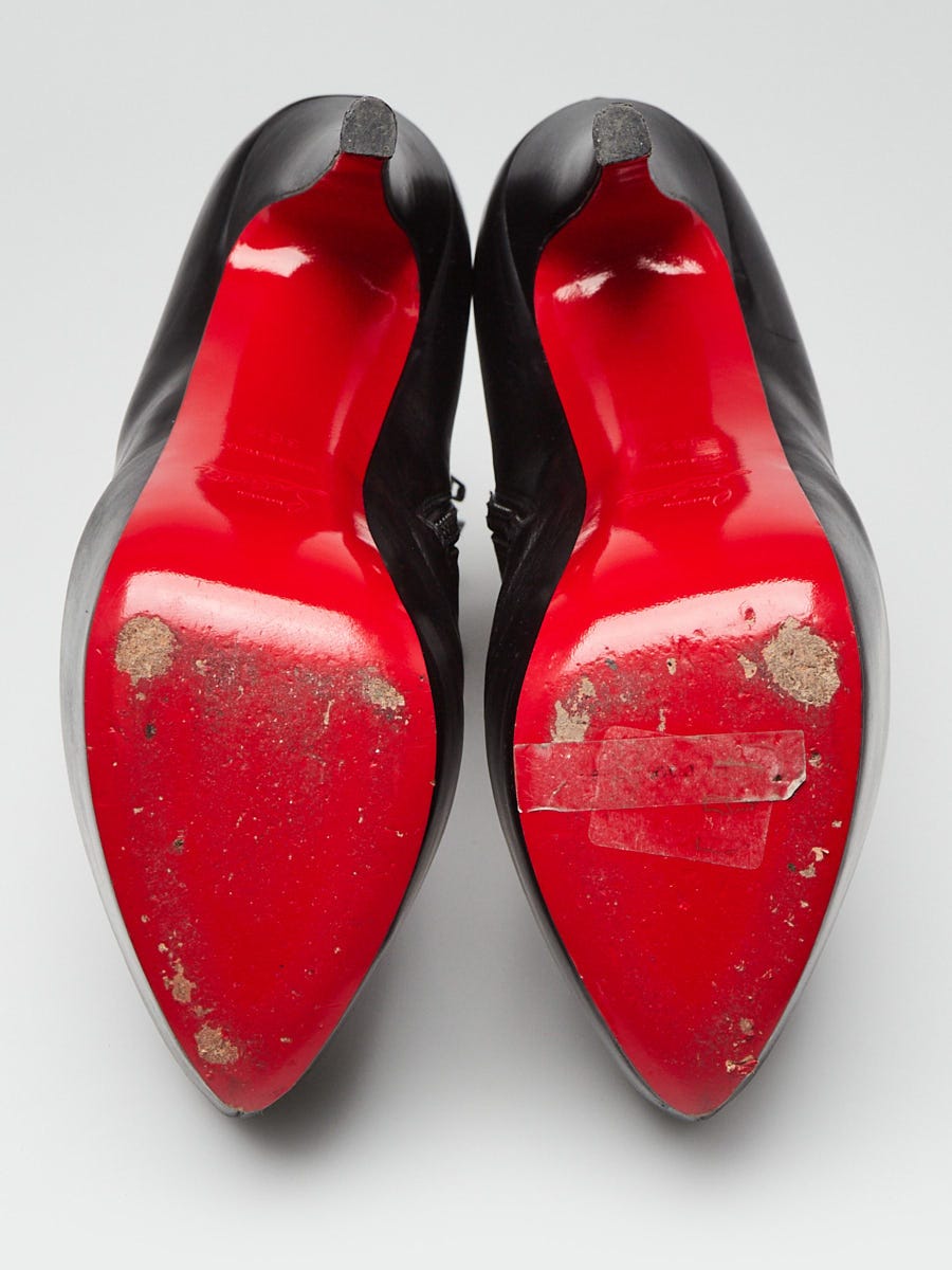 Christian Louboutin Black Leather Tag Daf Booty 160 Booties