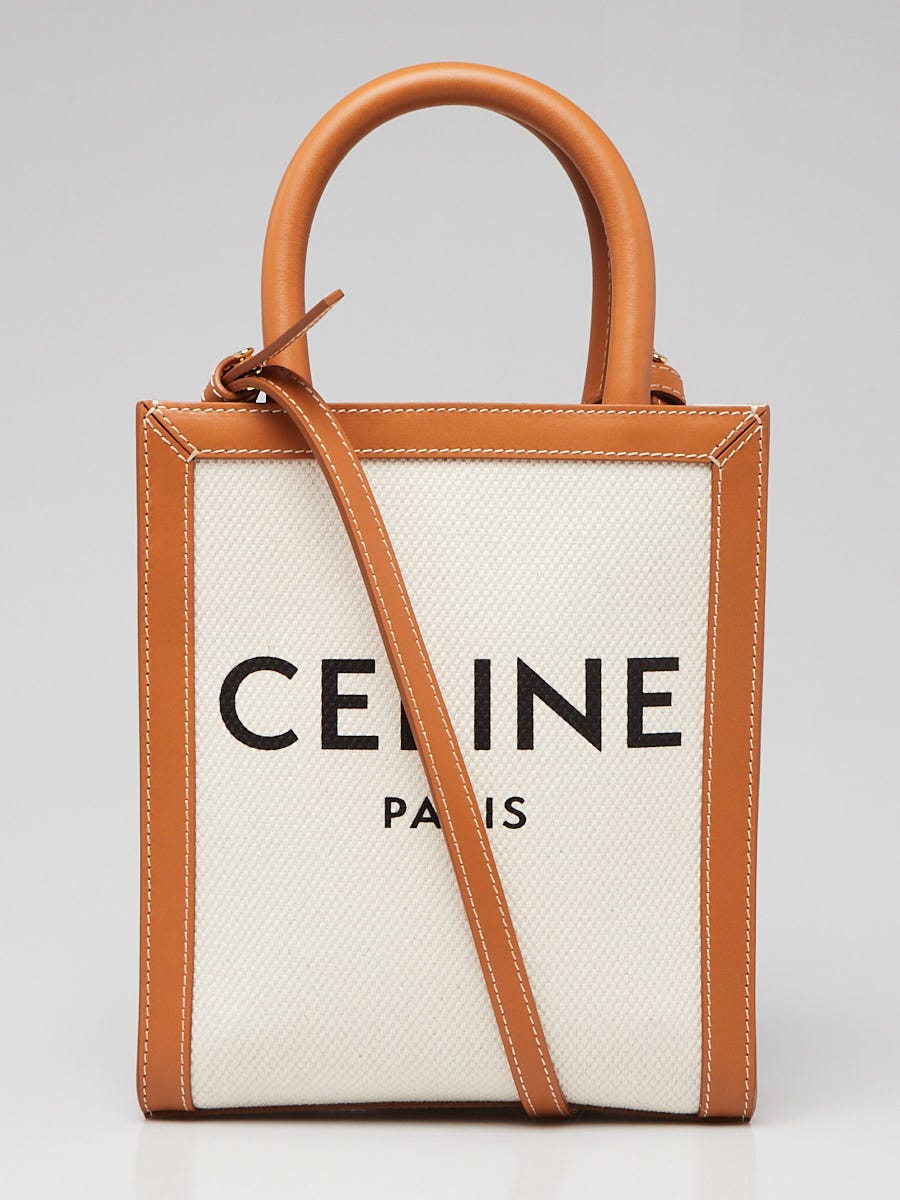 Vertical Cabas Tote Canvas with Leather Mini