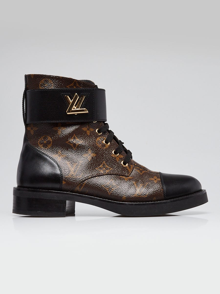 Louis Vuitton Brown/Black Monogram Canvas and Leather Wonderland Flat  Ranger Boots Size 40 Louis Vuitton | The Luxury Closet