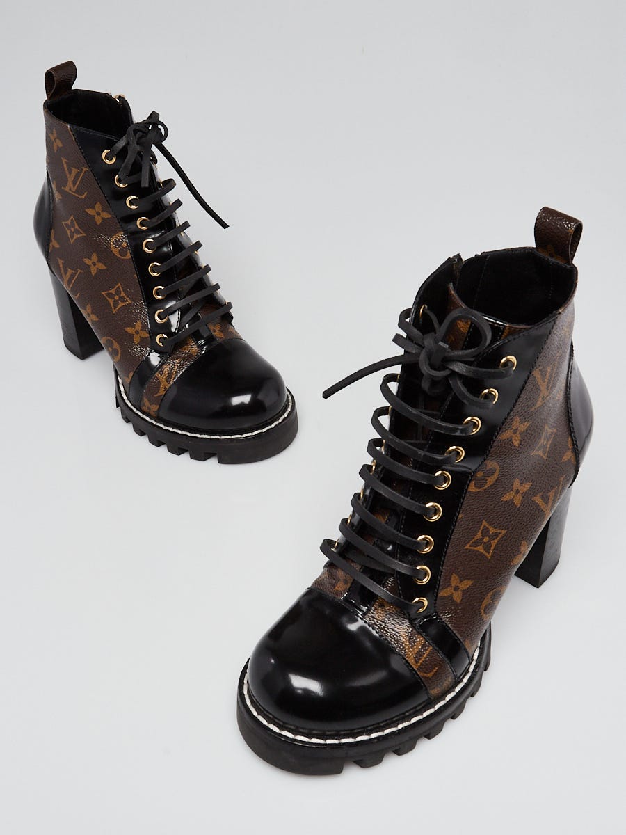 Louis Vuitton Monogram Canvas Black Patent Leather Star Trail Ankle Boots  Size 9.5/40 - Yoogi's Closet