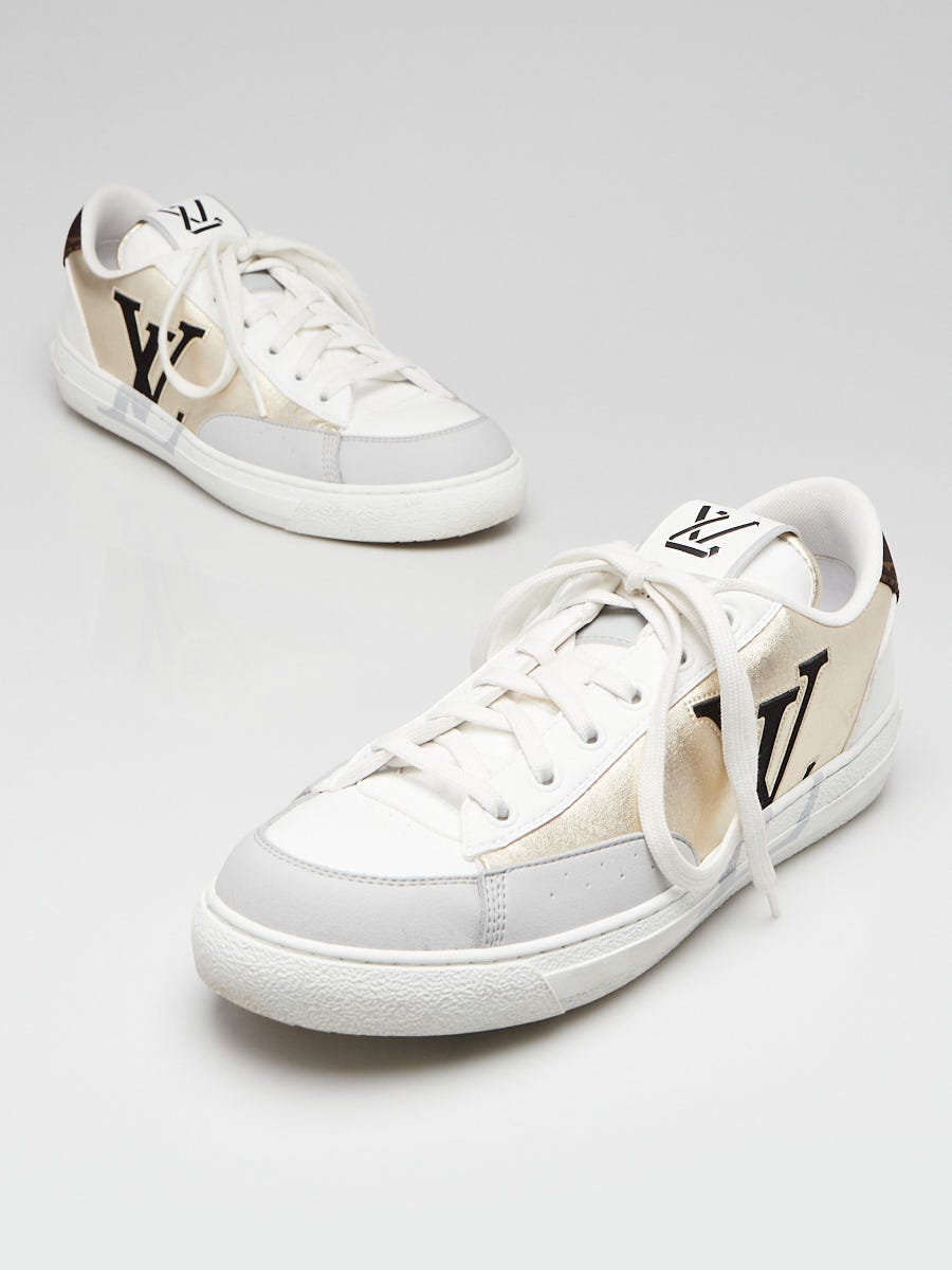 Louis Vuitton White/Gold Leather Charlie Sneakers Size 9/39.5 - Yoogi's  Closet