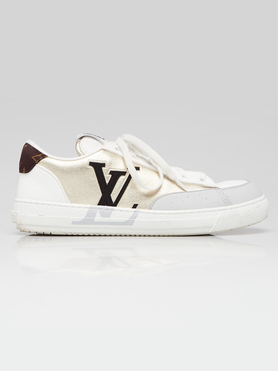 Louis Vuitton White/Gold Leather Charlie Sneakers Size 9/39.5