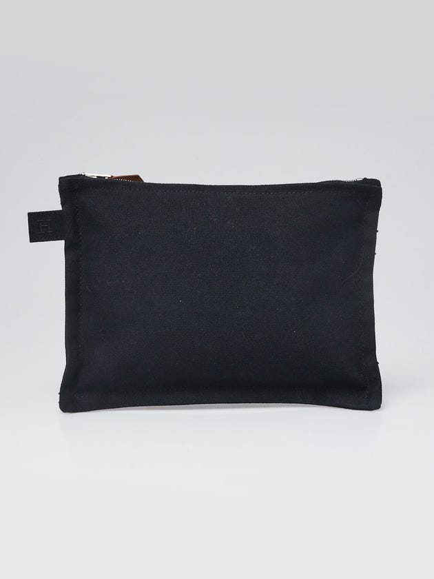 Hermes Black Canvas Zip Pouch