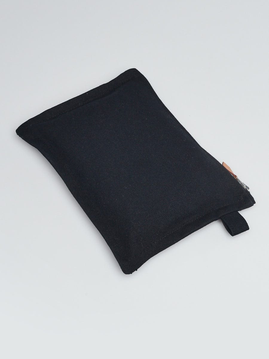Hermes Black Canvas Zip Pouch | Yoogi's Closet