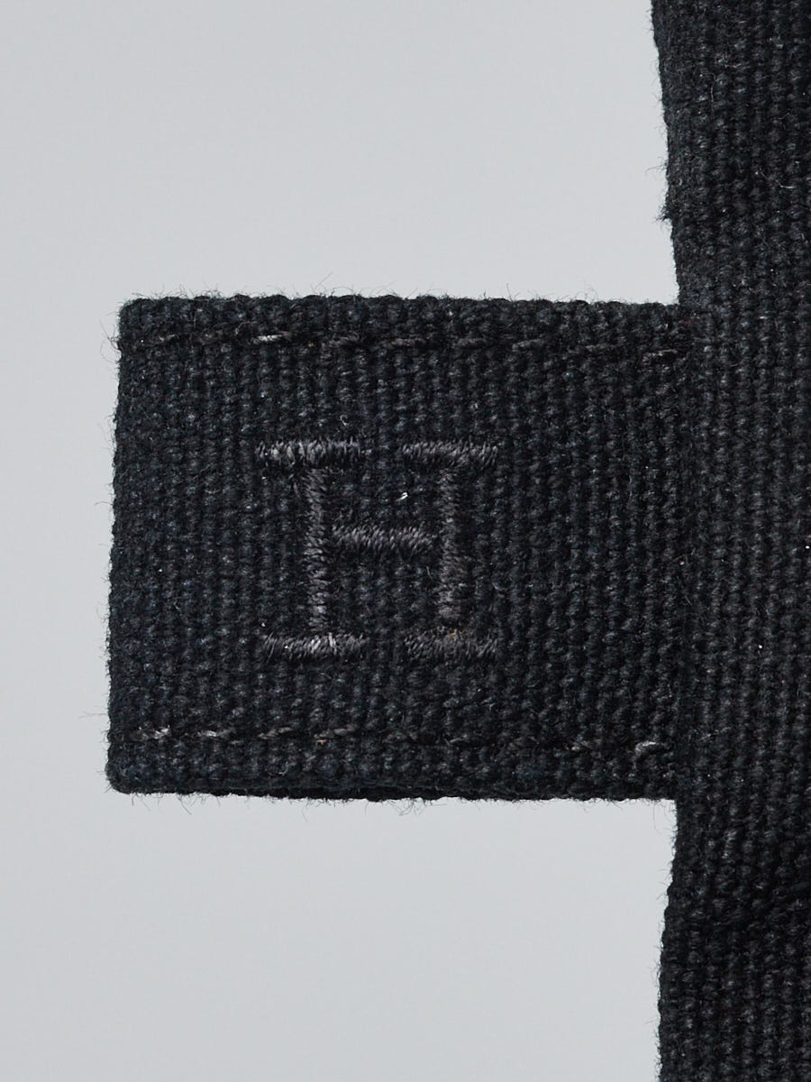 Hermes Black Canvas Zip Pouch | Yoogi's Closet