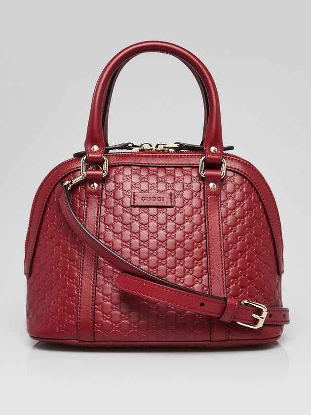Gucci Red Micro Guccissima Leather Mini Dome Crossbody Bag