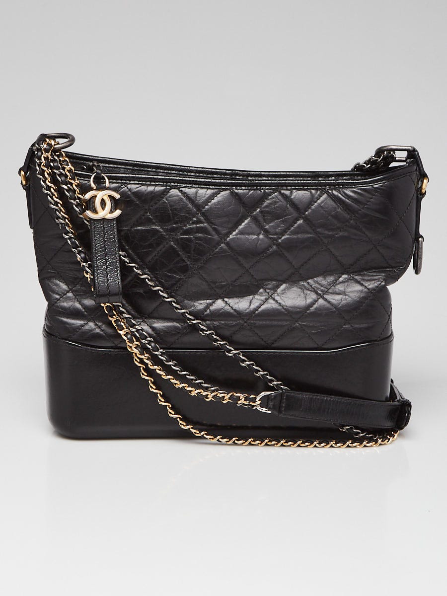 Chanel Black Quilted Leather Medium Gabrielle Hobo Bag - Yoogi's Closet