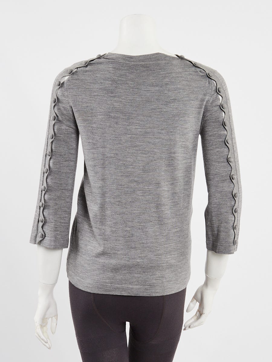 Chloe Cosy Grey Wool Blend Pullover Sweater Size S