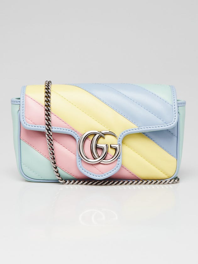 Gucci Multicolor Quilted Leather GG Marmont Matelasse Super Mini Bag ...