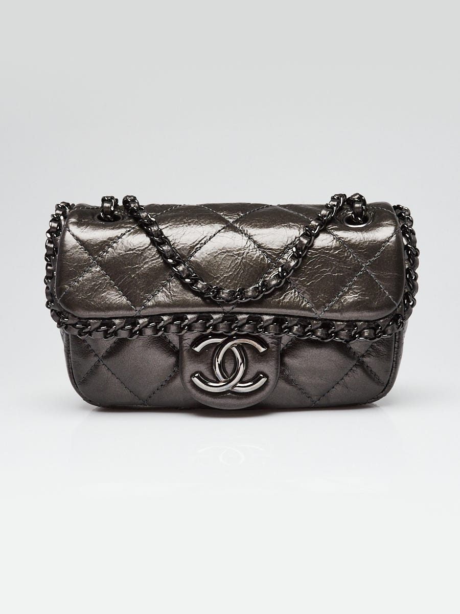 Chanel Grey Quilted Leather Chain Me Mini Flap Bag Yoogi s Closet
