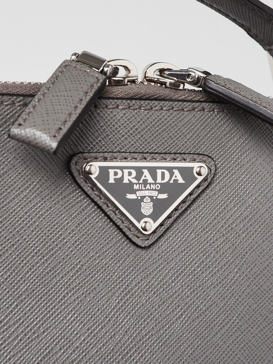 Medium Brique Saffiano Leather Bag with Handle 2VH069_9Z2, White, 22*16*6cm