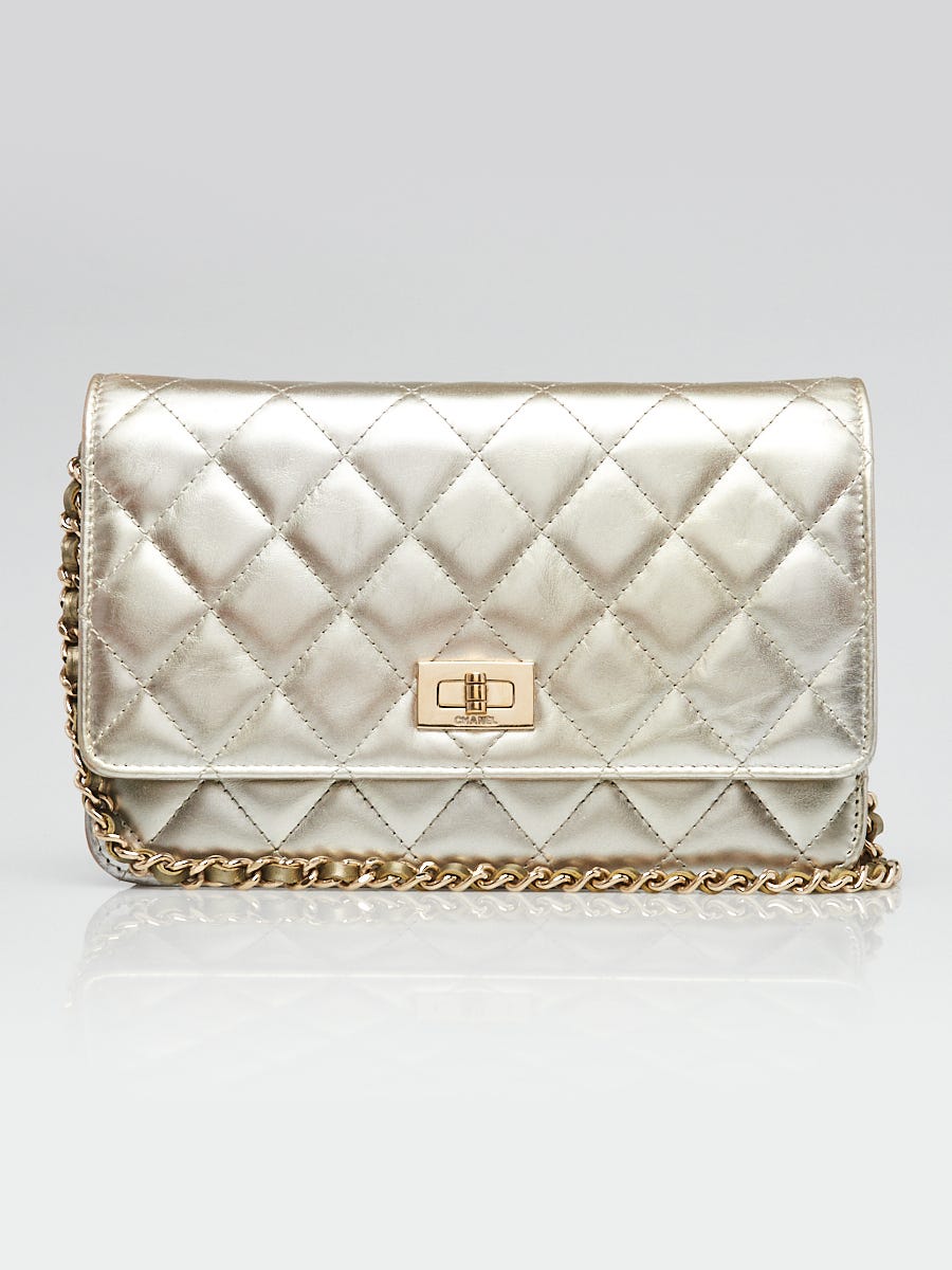 Chanel Gold Quilted Leather 2.55 Reissue WOC Clutch Bag - Yoogi's Closet