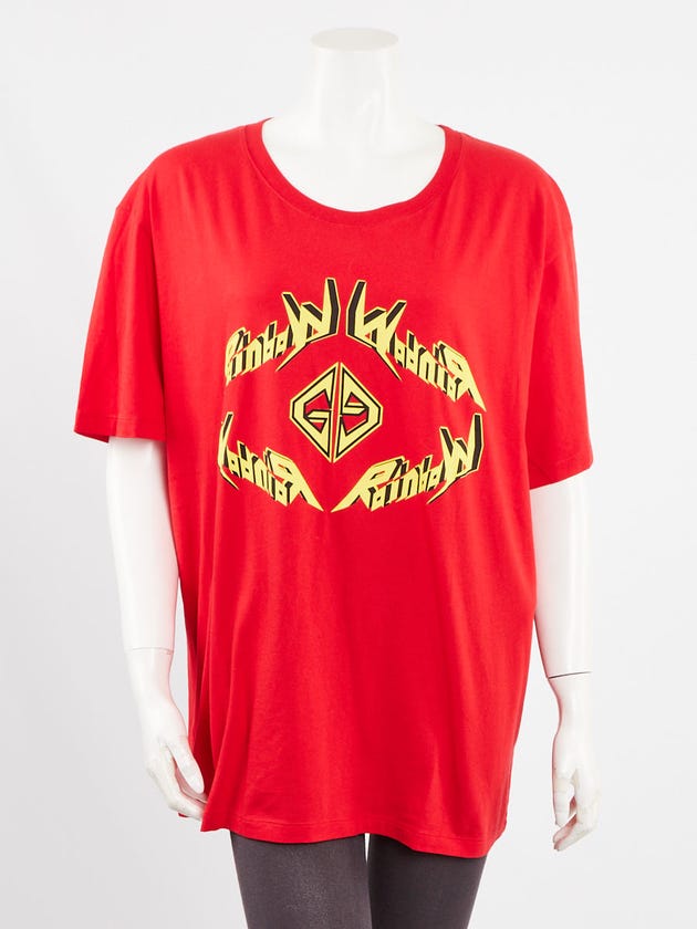 Gucci Red Cotton "Rainbow" T-Shirt Size XXL